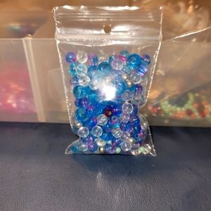 Blue/purple/Clear beads